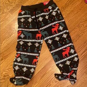 Cozy Mens Pajama Pants - Black and Red Moose Design
